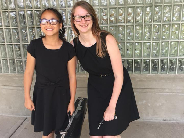 Natalie Howe and Violin Student