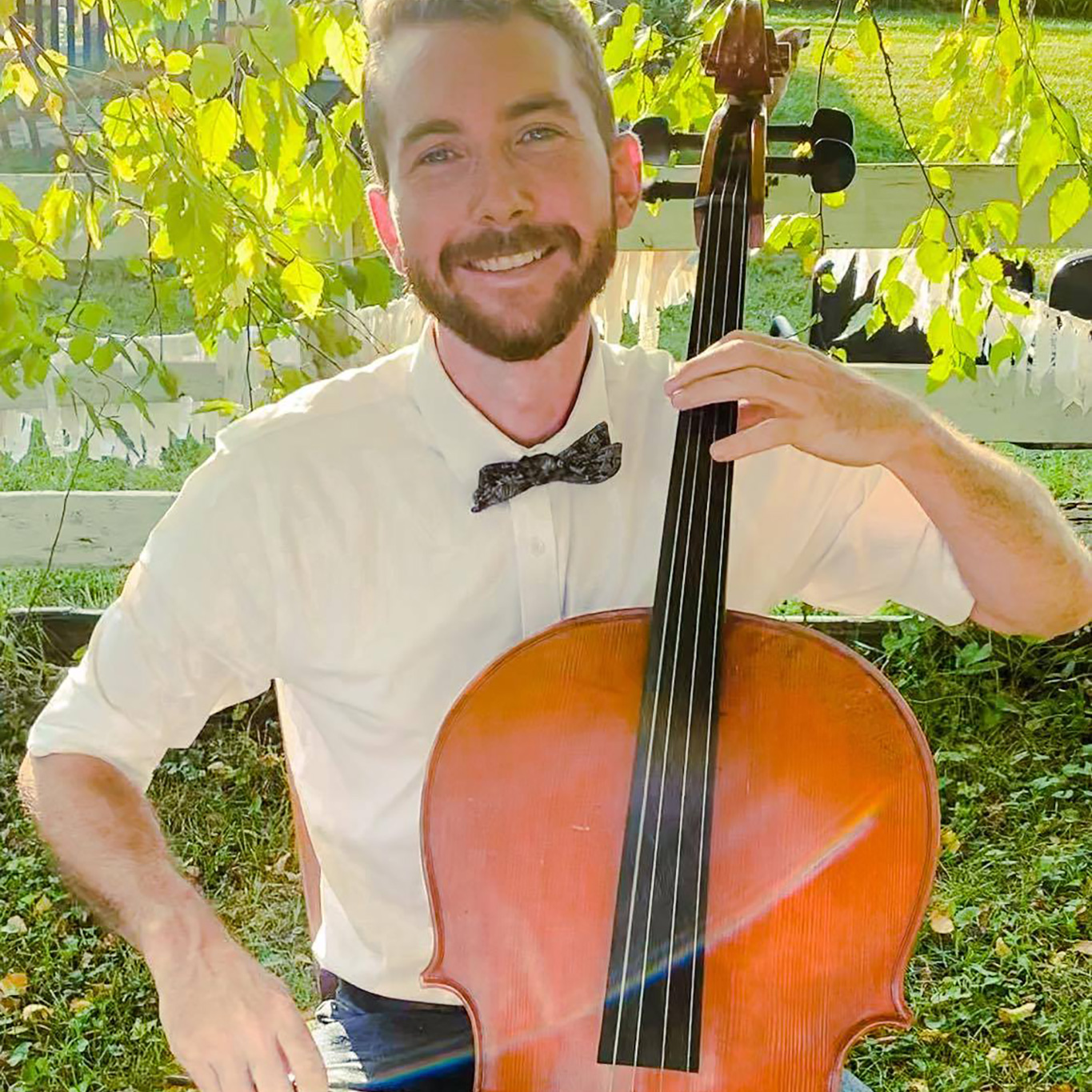 Nathan Vice holding cello